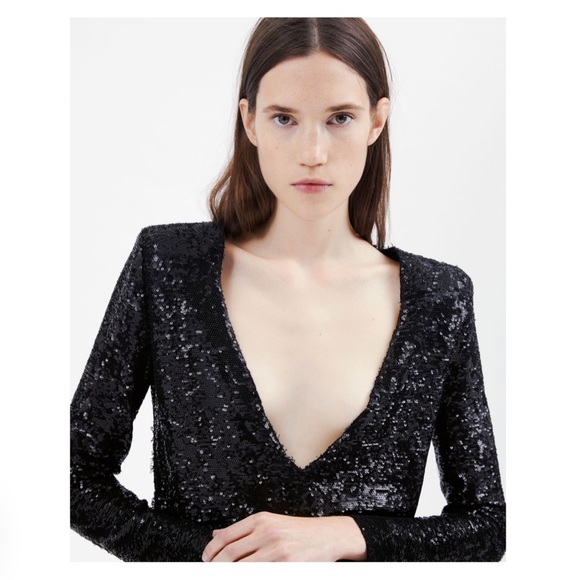 IRO Nobila Black Sequin Cocktail Dress Size 38 / 6 - Picture 8 of 15